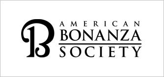 A black and white logo for the american bonanza society.